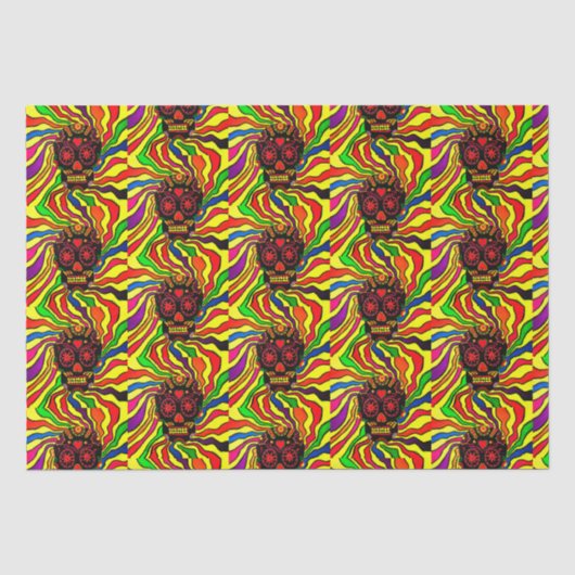 Neon Skull Tissue Paper Seidenpapier (Vorderseite)