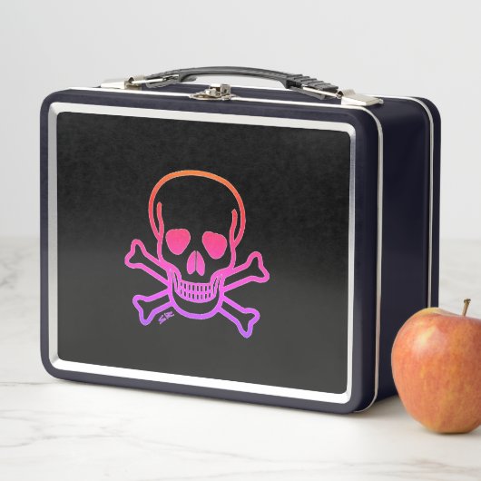 Neon Skull viele Schädel schwarze Lunchbox (Beispiel)