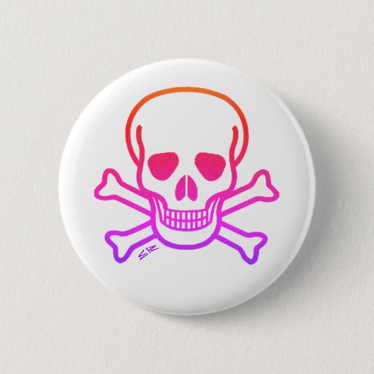 Neon Skull White-Taste Button (Vorderseite)
