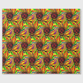 Neon Skull Wrapping Paper Geschenkpapier (Flach)