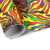Neon Skull Wrapping Paper Geschenkpapier (Rolleneckpunkt)