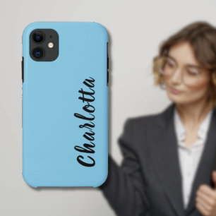 Neon Sky Blue Solid Color Benutzerdefiniert Case-Mate iPhone Hülle