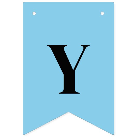 Neon Sky Blue Solid Color | Benutzerdefiniert Wimpelkette (Zweite Fahne)