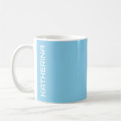 Neon Sky Blue Solid Color | Klassisches Personalis Kaffeetasse (Links)