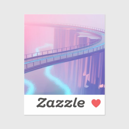 Neon Skybridge Dreamscape Aufkleber (Blatt)