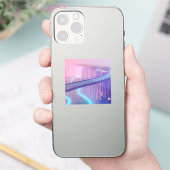 Neon Skybridge Dreamscape Aufkleber (Telefon)