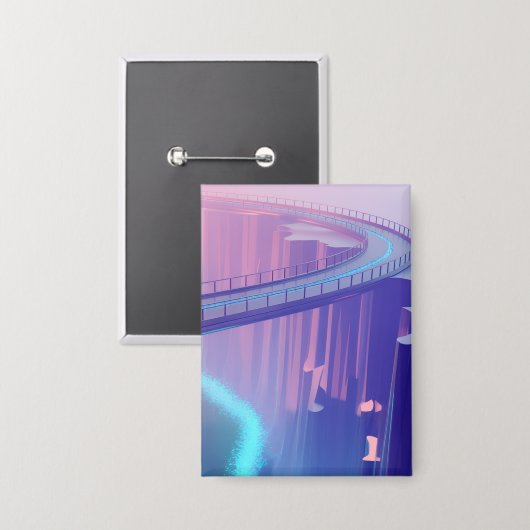 Neon Skybridge Dreamscape Button (Vorderseite/Rückseite)