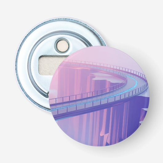 Neon Skybridge Dreamscape Flaschenöffner (Vorderseite)