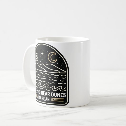 Neon Sleeping Bear Dunes Michigan Kaffeetasse (Vorderseite Links)