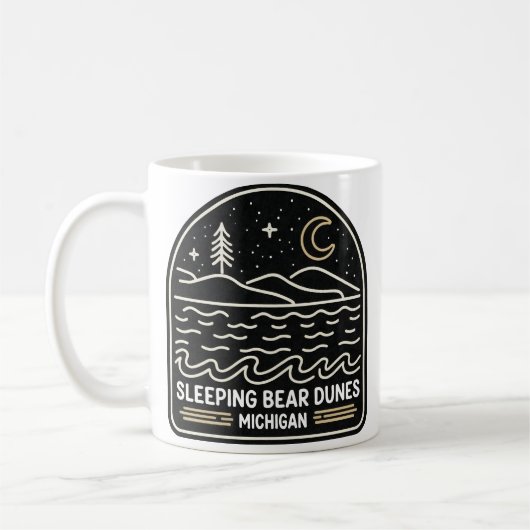 Neon Sleeping Bear Dunes Michigan Kaffeetasse (Links)