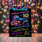 Neon Sleepover Pajama Party Geburtstag Einladung