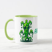 Neon Slime Monster - Coole, graue Alien Design Tasse (Links)