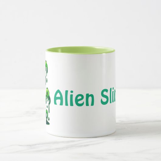 Neon Slime Monster - Coole, graue Alien Design Tasse (Zentrum)