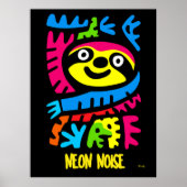 Neon Sloth Art - Pop Dschungel Tierdesign Poster (Vorne)