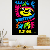Neon Sloth Art - Pop Dschungel Tierdesign Poster (Küche)