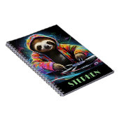 Neon Sloth DJ Retro Cool Notizblock (Rechte Seite)
