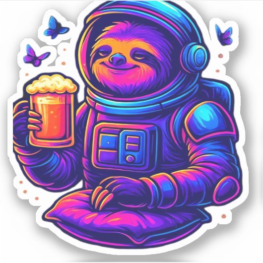 Neon Sloth � Don � nicht beeilen Essential T - Shi Aufkleber (Vorderseite)