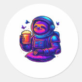 Neon Sloth � Don � nicht beeilen Essential T - Shi Runder Aufkleber (Vorderseite)