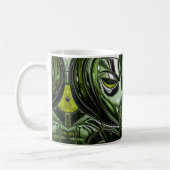 Neon-Smaragd-Gesicht Kaffeetasse (Links)