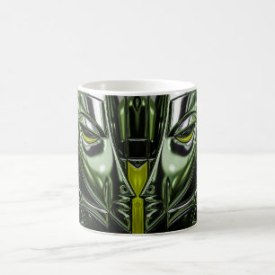 Neon-Smaragd-Metall-Gesicht Kaffeetasse