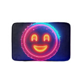 Neon Smile: Bright Happy Glow Design Badematte (Vorderseite)
