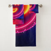 Neon Smile: Bright Happy Glow Design Badhandtuch Set (Insitu)