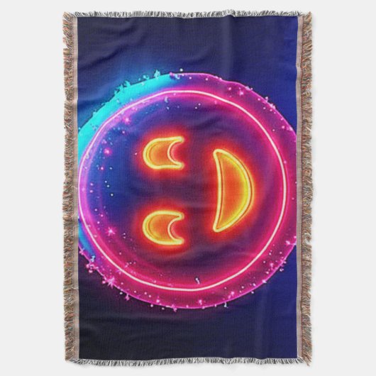 Neon Smile: Bright Happy Glow Design Decke (Vorderseite Vertikal)