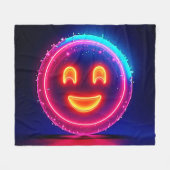 Neon Smile: Bright Happy Glow Design Fleecedecke (Vorderseite (Horizontal))