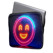 Neon Smile: Bright Happy Glow Design Laptopschutzhülle (Vorderseite Links)
