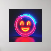 Neon Smile: Bright Happy Glow Design Leinwanddruck (Vorderseite)
