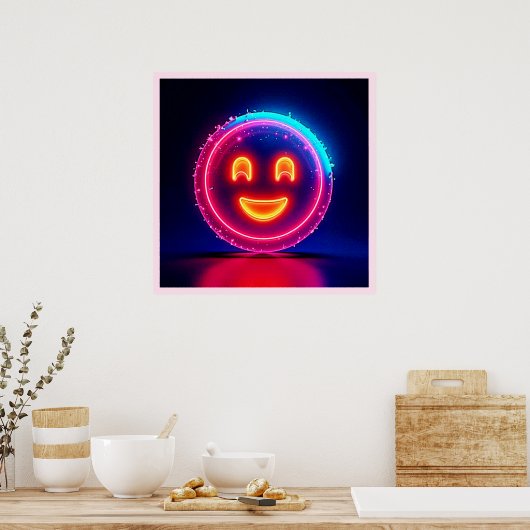Neon Smile: Bright Happy Glow Design Poster (Küche)