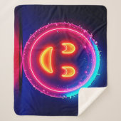 Neon Smile: Bright Happy Glow Design Sherpadecke (Vorderseite)