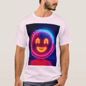 Neon Smile: Bright Happy Glow Design T-Shirt (Vorderseite)