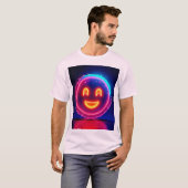 Neon Smile: Bright Happy Glow Design T-Shirt (Vorne ganz)