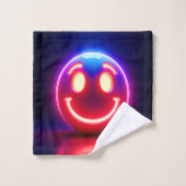 Neon Smile: Happy Glow Badhandtuch Set (Waschlappen)
