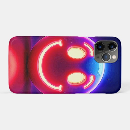 Neon Smile: Happy Glow Case-Mate iPhone Hülle (Rückseite (Horizontal))