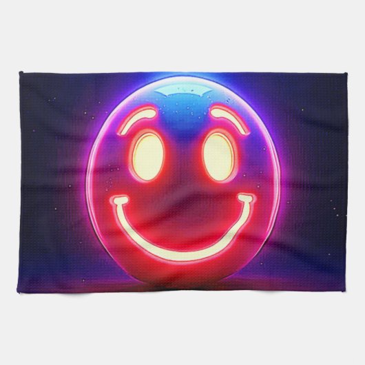 Neon Smile: Happy Glow Geschirrtuch (Horizontal)