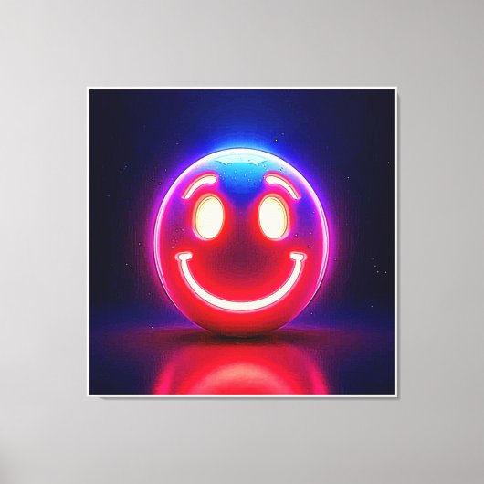Neon Smile: Happy Glow Leinwanddruck (Vorderseite)