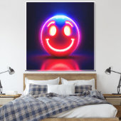 Neon Smile: Happy Glow Leinwanddruck (Insitu (Schlafzimmer))