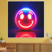 Neon Smile: Happy Glow Leinwanddruck (Insitu (Wohnzimmer))