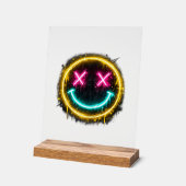 Neon Smiley Acrylschild (Winkel)