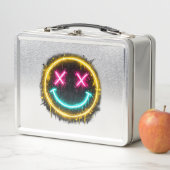 Neon Smiley Gesicht Metall Brotdose (Beispiel)