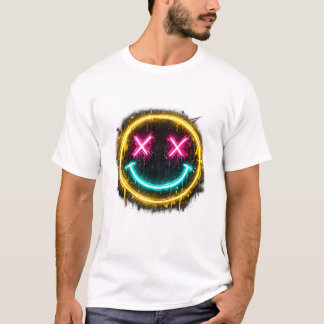 Neon Smiley Gesicht T-Shirt