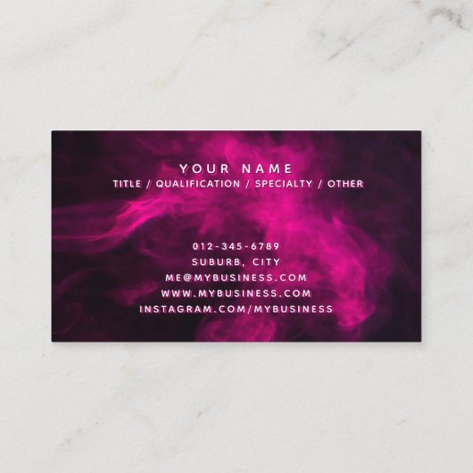 Neon & Smoke Modern Visitenkarte (Rückseite)