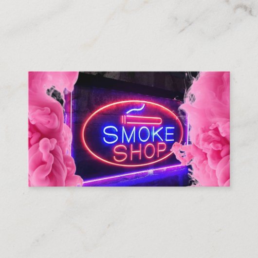Neon Smoke Shop Business Card Visitenkarte (Vorderseite)