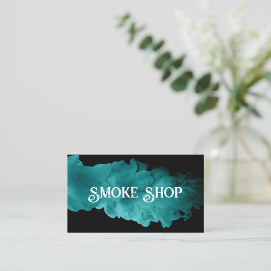 Neon Smoke Shop Business Card Visitenkarte (Stehend Vorderseite)