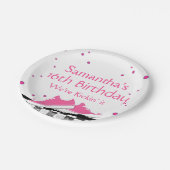 Neon Sneaker Birthday, Glitzer Pappteller (Schrägansicht)