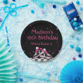 Neon Sneaker Birthday, Glitzer Pappteller (Party)