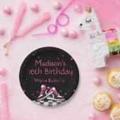 Neon Sneaker Birthday, Glitzer Pappteller (Party)