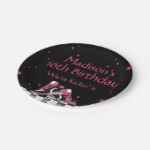 Neon Sneaker Birthday, Glitzer Pappteller (Schrägansicht)